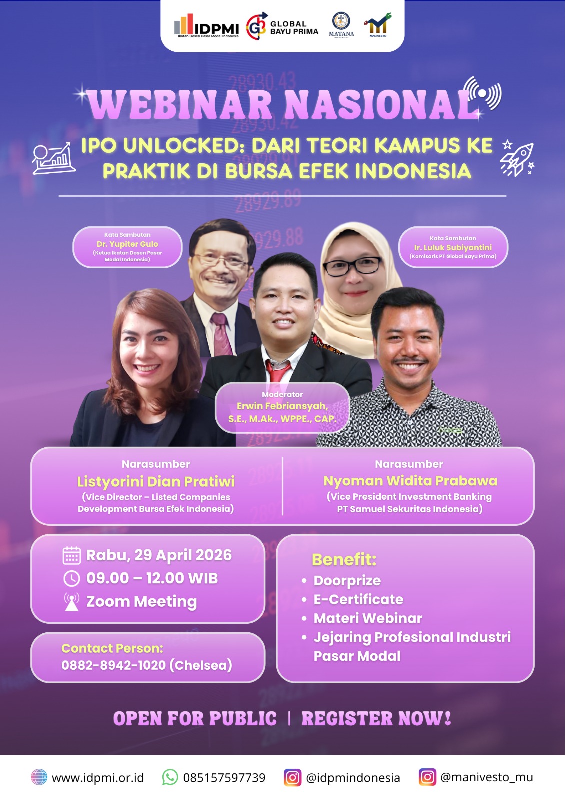 Webinar Nasional: IPO Unlocked - Dari Teori Kampus Ke Praktik Di Bursa Efek Indonesia (BEI)